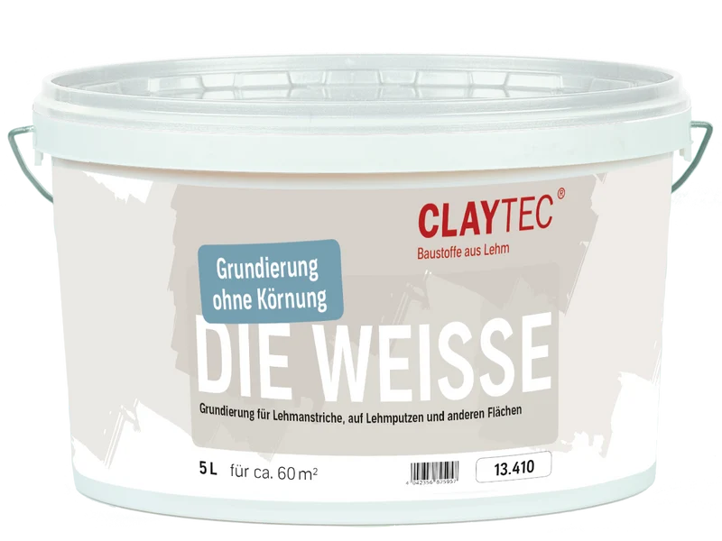 Claytec Grundierung Die Weiße, glatt - 5 Liter