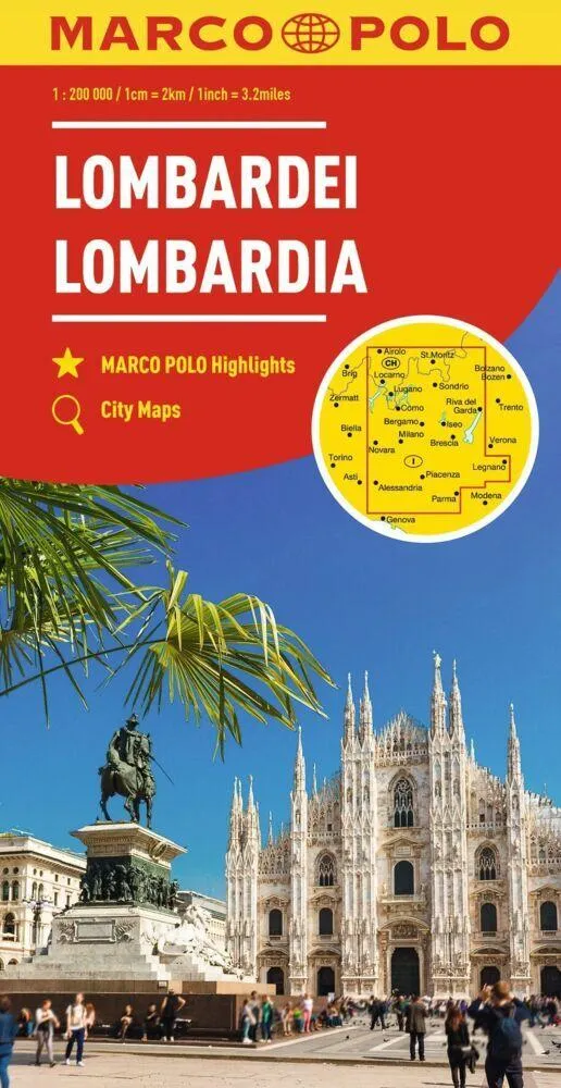MARCO POLO Regionalkarte Italien 02 Lombardei, Oberitalienische Seen 1:200.000
