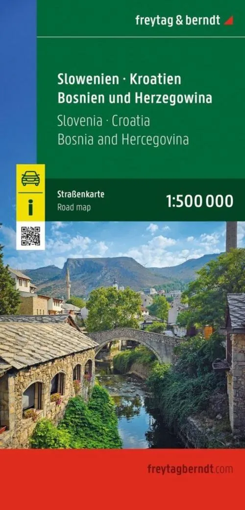 Slowenien - Kroatien - Bosnien und Herzegowina, Straßenkarte 1:500.000, freytag & berndt